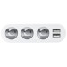 HOCO Зарядний пристрій HOCO 2xUSB 10.5W + 3x car socket silver (6957531050896)