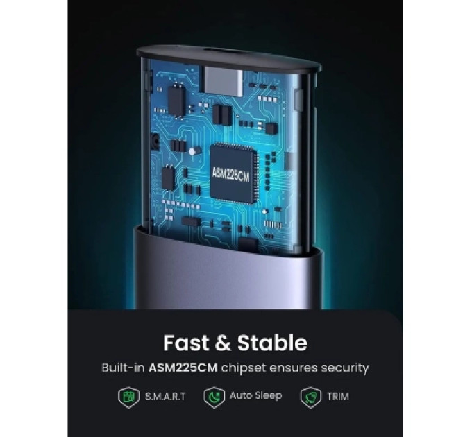 Ugreen Кишеня зовнішня Ugreen UGREEN USB-C to M.2 NGFF 5G Enclosure A TO C Cable 50cm (10903)