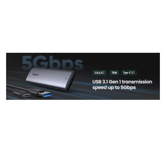 Ugreen Кишеня зовнішня Ugreen UGREEN USB-C to M.2 NGFF 5G Enclosure A TO C Cable 50cm (10903)