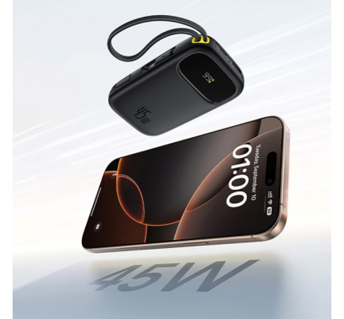 Baseus Батарея універсальна Baseus EnerFill FC31 20000mAh 45W, Digital Display, Cosmic Black (P10082105123-00)