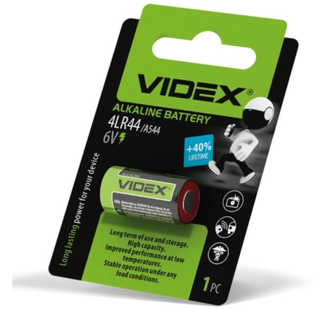 Videx Батарейка 4LR44 / A544 1шт blister Videx (4LR44/A544 1B)