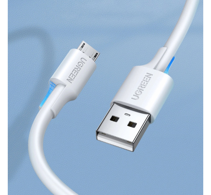 Ugreen Дата кабель USB 2.0 AM to Micro 5P 1.0m US289 White Ugreen (60141)
