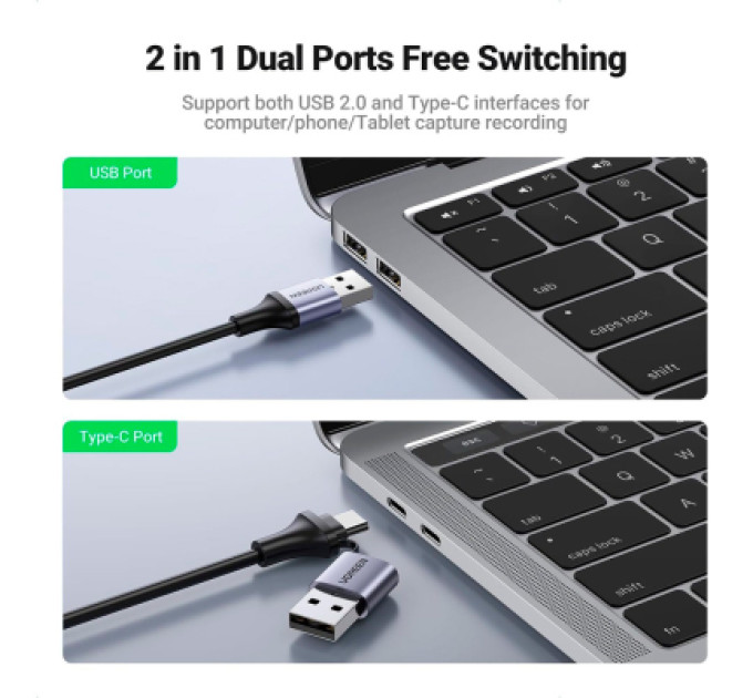 Ugreen Перехідник USB/USB-C to HDMI 4K/60Hz Ugreen (40189)