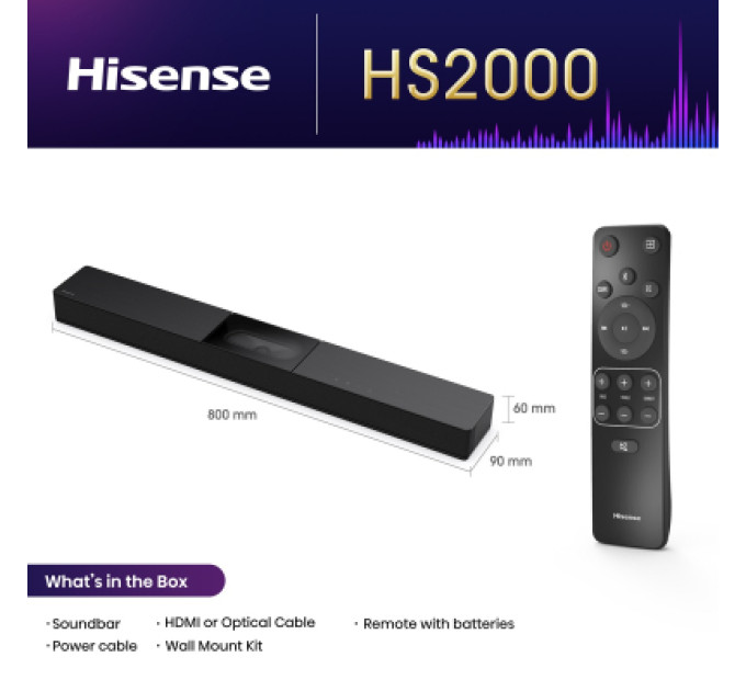 Акустична система Hisense HS2000 Black (20014893)