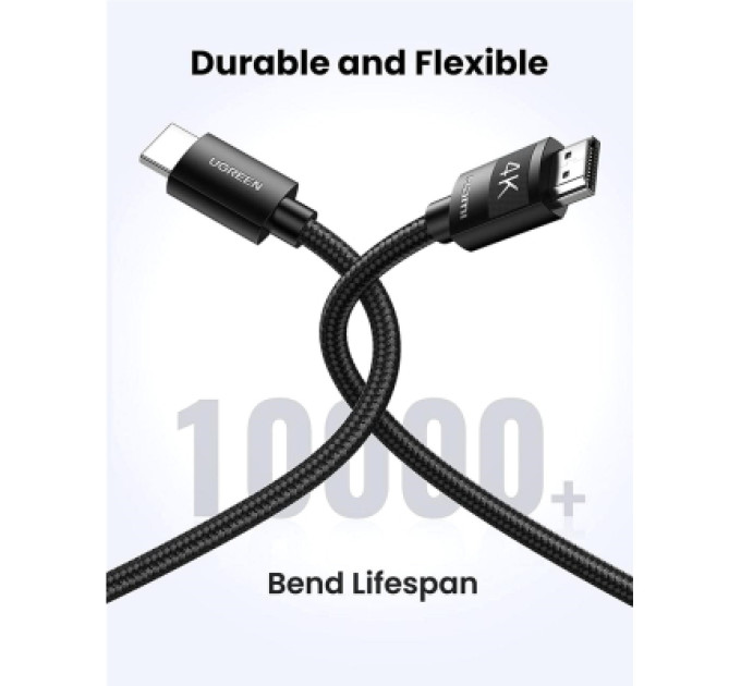 Ugreen Кабель мультимедійний HDMI to HDMI 1.0m V2.0 Cafule 4K HD119 Ugreen (30999)