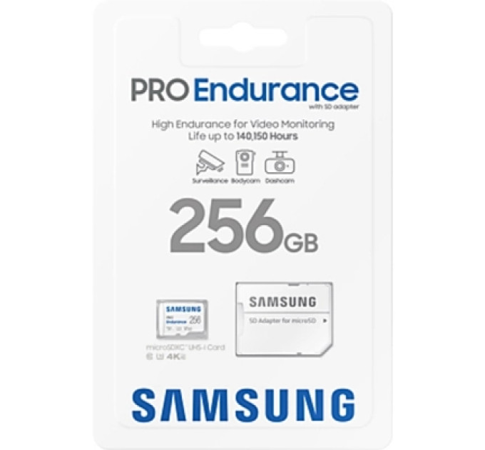 Samsung Карта пам'яті Samsung 256GB microSDXC class 10 UHS-I U3 V30 Pro Endurance (MB-MJ256KA/EU)