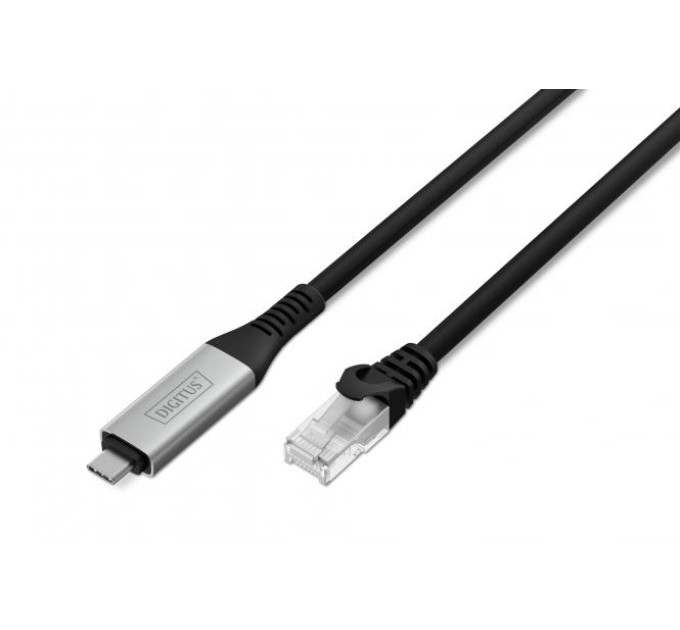 Digitus Дата кабель USB-C to RJ45 Ethernet 2.0m CAT6A S/FTP 1Gbps LSZH Digitus (AK-300601-020-S)