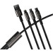 Baseus Дата кабель USB 2.0 AM to Lightning + Micro 5P + Type-C 1.5m 3.5A black Baseus (CAMLTWJ-01)