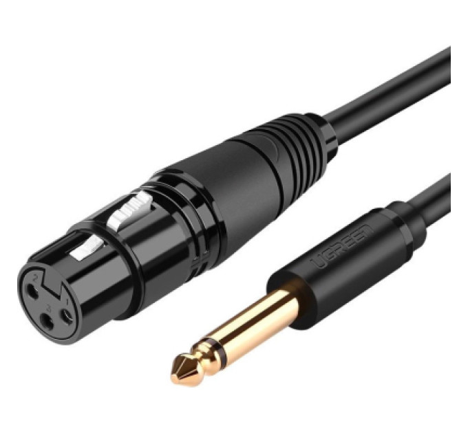 Ugreen Кабель мультимедійний 6.35mm M to XLR F 2.0m AV131 black Ugreen (20719)