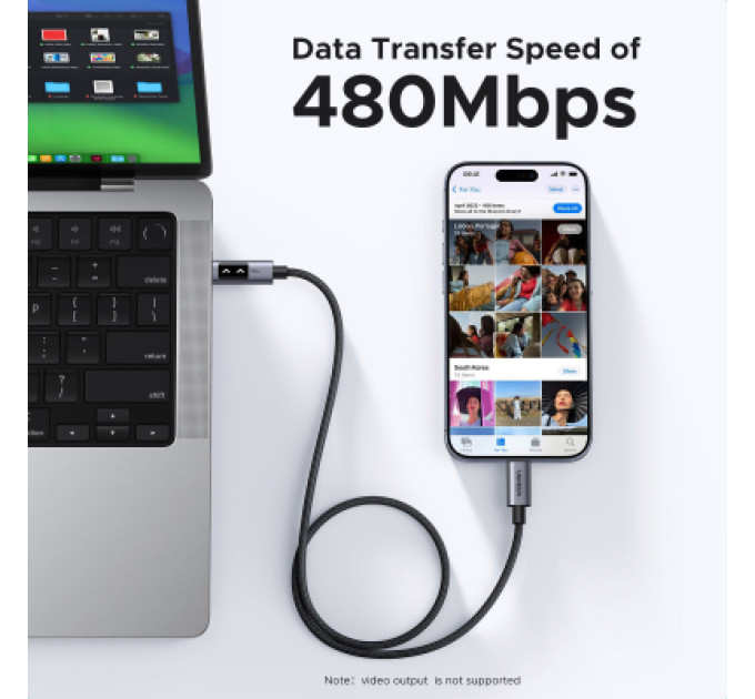 Ugreen Дата кабель USB-C to USB-C 1.0m PD 100W L509 black Ugreen (35501)
