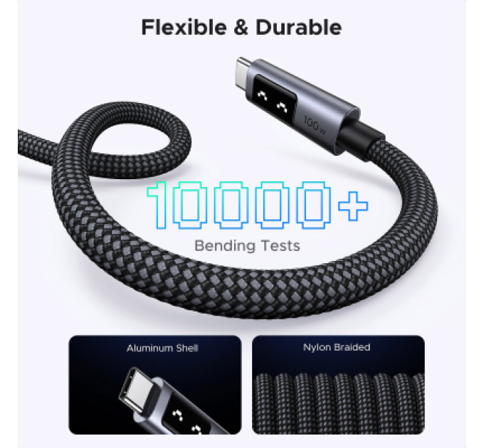 Ugreen Дата кабель USB-C to USB-C 1.0m PD 100W L509 black Ugreen (35501)