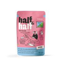 Вологий корм для кішок Half&Half для кошенят з білою рибою та горохом в желе 85 г (4820261921939)