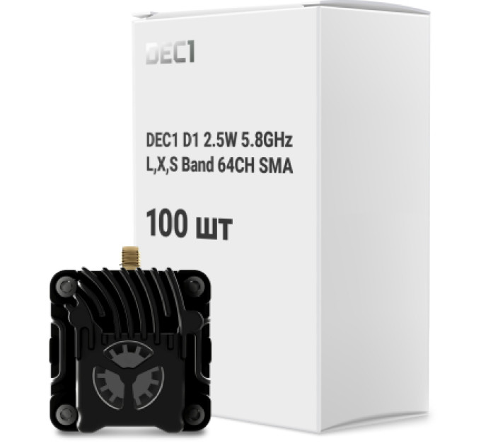 DEC1 Відеопередавач (VTX) DEC1 D1 2.5W 5.8GHz L,X,S Band 64CH SMA упаковка 100 шт. (000009469)