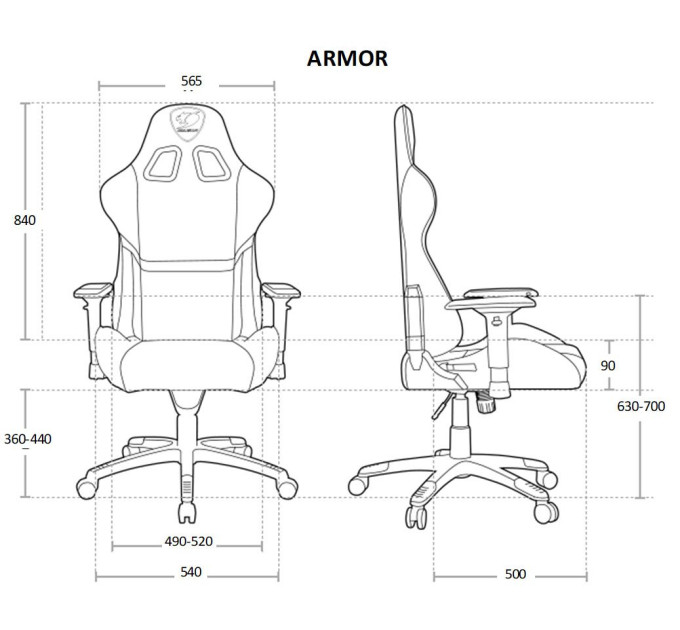 Cougar Крісло ігрове ARMOR , чорний- помаранч