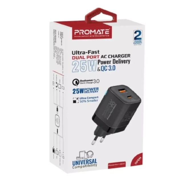 Promate Зарядний пристрій Promate powerport-25ac.black