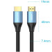 Vention Кабель мультимедійний HDMI M to HDMI M 8.0m V2.0 4K60Hz aluminum alloy blue Vention (ALHSK)