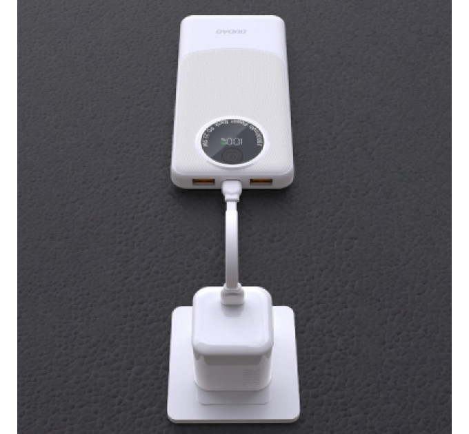 Dudao Батарея універсальна Dudao 10000mAh K12 22.5W, PD, QC, 2*USB-A, USB-C(In/Out), White (6976625333875)