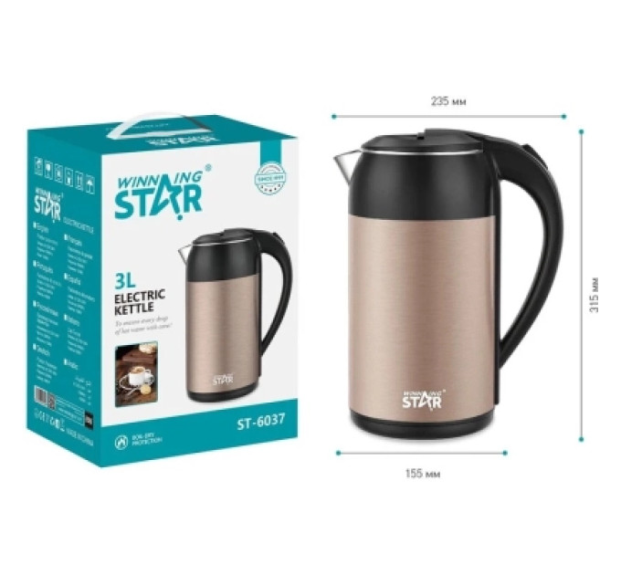 WINNINGSTAR Електрочайник WINNINGSTAR ST-6037 Bronze