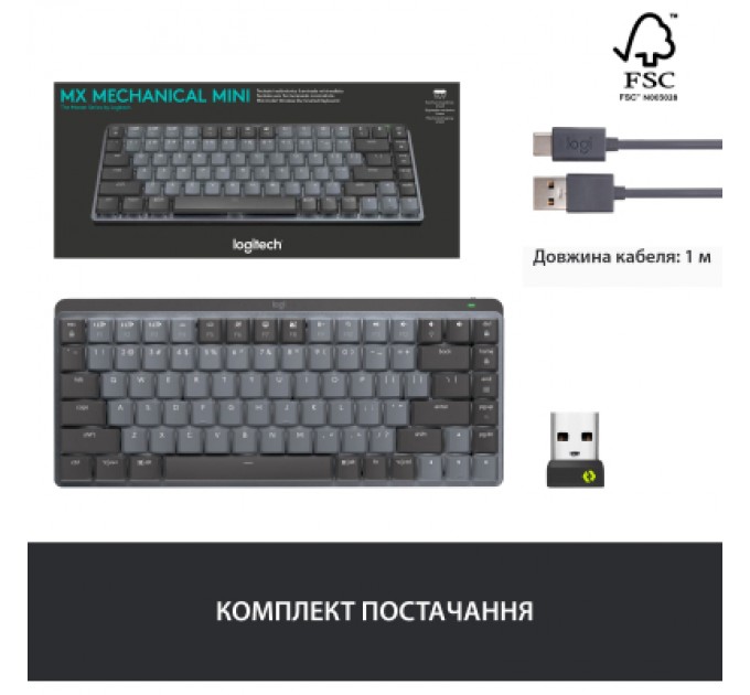 Клавіатура Logitech MX Mechanical Mini Minimalist UA Graphite (920-010780)