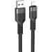 HOCO Дата кабель USB 2.0 AM to Lightning 1.2m 2.4A nylon aluminum U110 black HOCO (6931474770561)
