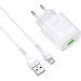 HOCO Зарядний пристрій HOCO C72Q Glorious USB QC3.0 + cable USB to Micro 5P 18W White (6931474732538)
