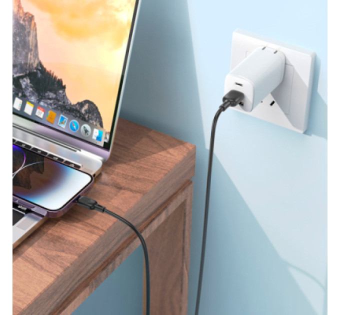 BOROFONE Дата кабель USB 2.0 AM to Lightning 1.0m Lenny silicone BX113 black BOROFONE (6941991115394)
