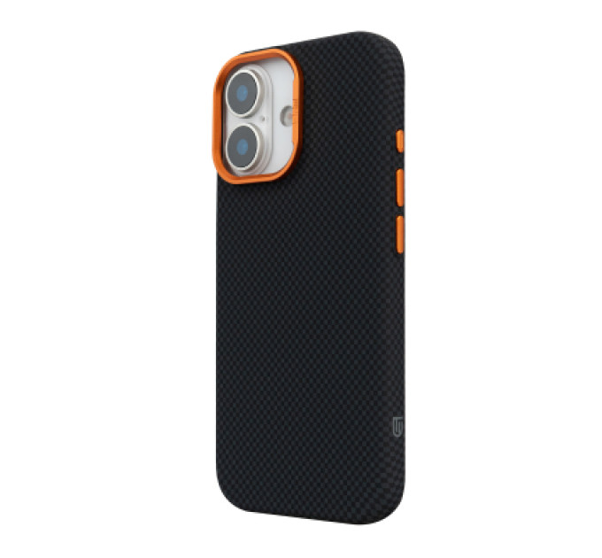 Armorstandart Чохол до мобільного телефона Armorstandart LikeCarbon2 SE MagCase Apple iPhone 17 Kevlar Black Orange (ARM89163)