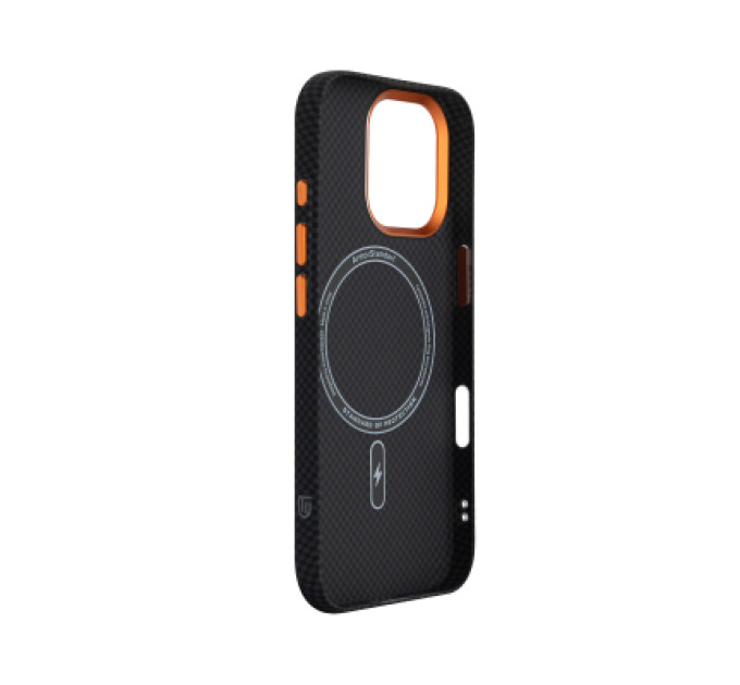 Armorstandart Чохол до мобільного телефона Armorstandart LikeCarbon2 SE MagCase Apple iPhone 17 Kevlar Black Orange (ARM89163)