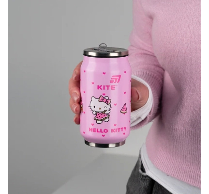 Kite Поїльник-непроливайка Kite Hello Kitty термочашка з трубочкою, 350 мл (HK25-1263)