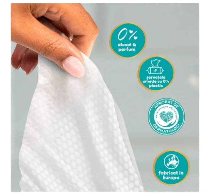 Pampers Дитячі вологі серветки Pampers Гармонія аква 60 шт (8006530140171)