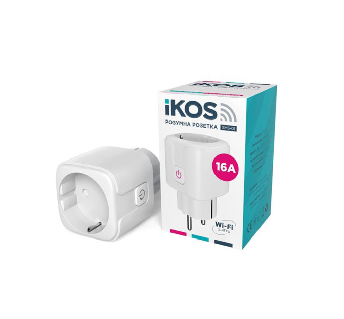IKOS Розумна розетка Ikos SMS-01 White (0009-CSS)