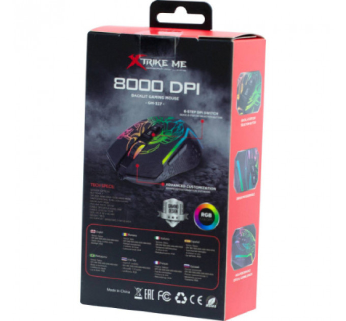 Мишка Xtrike ME GM-327 USB RGB Black (GM-327)