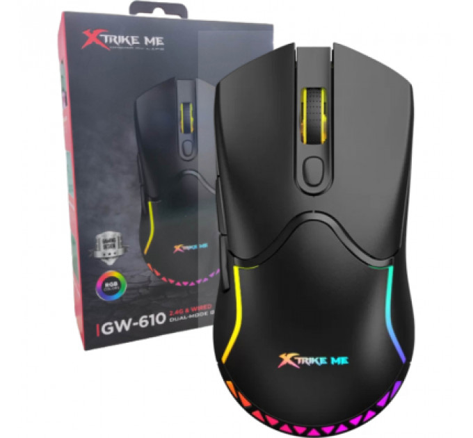 Мишка Xtrike ME GW-610 Wireless RGB Black (GW-610)