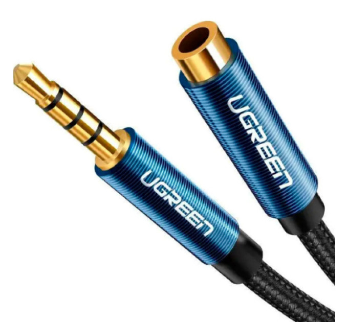 Ugreen Кабель мультимедійний 3.5mm M to 3.5mm F 1.0m AV118 blue Ugreen (40673)