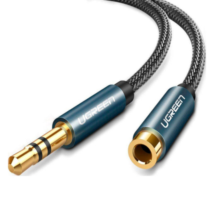 Ugreen Кабель мультимедійний 3.5mm M to 3.5mm F 1.0m AV118 blue Ugreen (40673)