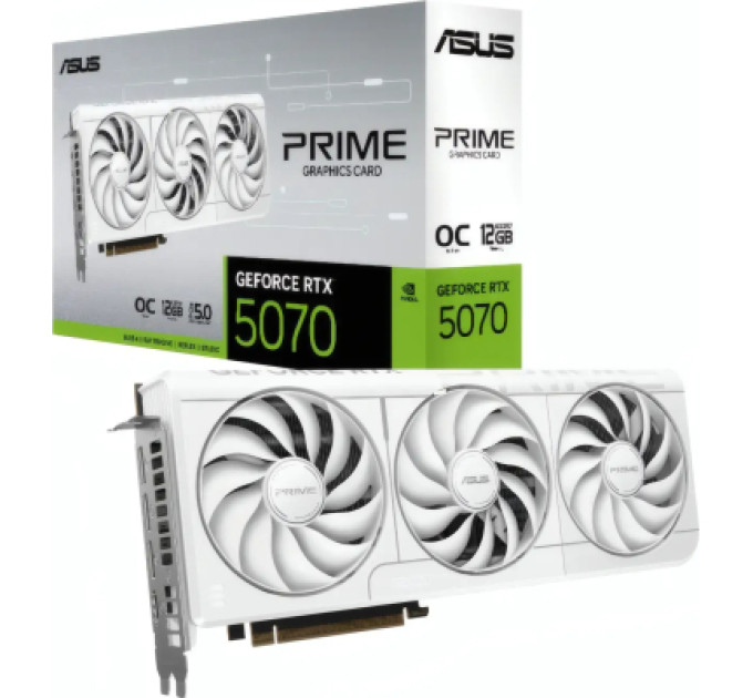 ASUS Відеокарта ASUS GeForce RTX5070 12Gb PRIME OC WHITE (PRIME-RTX5070-O12G-WHITE)