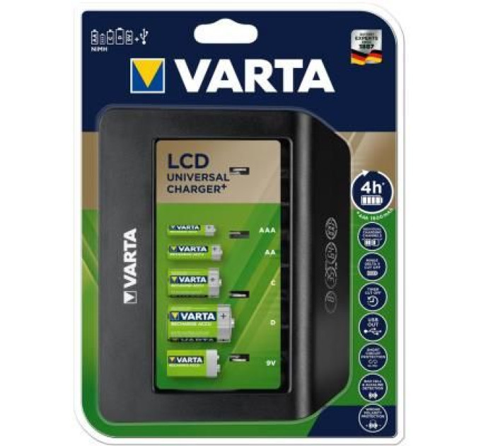 Varta Зарядний пристрій для акумуляторів Varta LCD universal Charger Plus (57688101401)