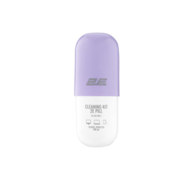 2E Спрей для очищення 2E PILL 140ml Liquid for office equipment +Microfibre 20 cm, white-lilac (2E-SK140LC)