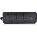 Voltronic Мережевий фільтр живлення Voltronic TВ-Т14, 3роз, 3*USB Black (ТВ-Т14-Black)