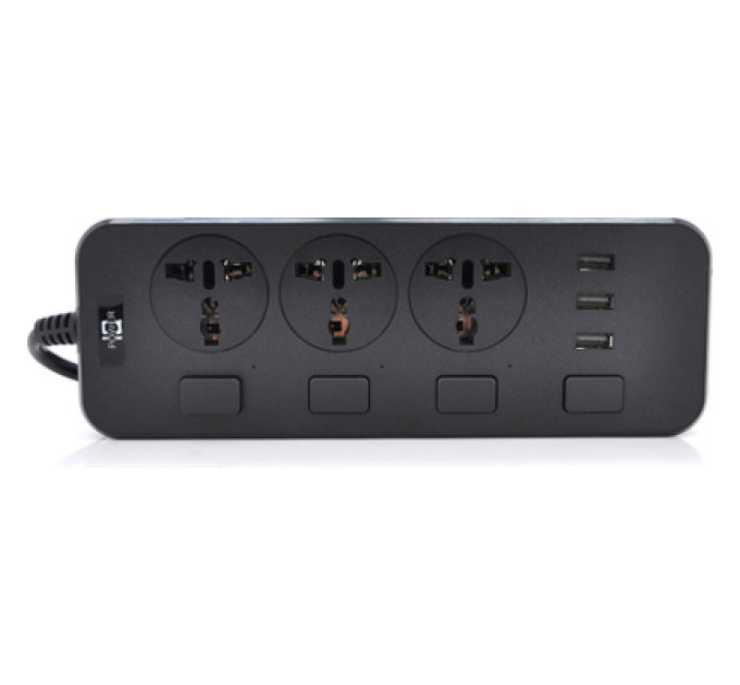 Voltronic Мережевий фільтр живлення Voltronic TВ-Т14, 3роз, 3*USB Black (ТВ-Т14-Black)