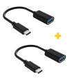 XoKo Дата кабель OTG USB 2.0 AF to USB-C 0.11m 2PCS black XoKo (XK-AC230-BK2)