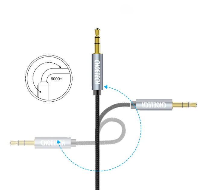 Choetech Кабель мультимедійний 3.5mm M to 3.5mm M 1.2m Choetech (AUX002)
