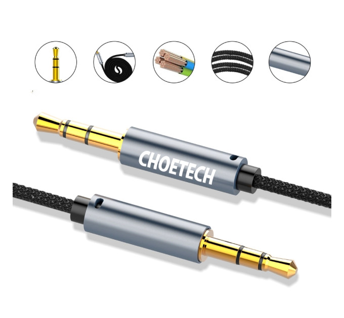Choetech Кабель мультимедійний 3.5mm M to 3.5mm M 1.2m Choetech (AUX002)