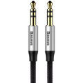 Baseus Кабель мультимедійний Jack 3.5mm Yiven M30 M/M 1m silver-black Baseus (CAM30-BS1)