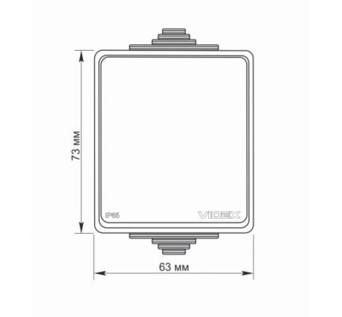 Videx Вимикач Videx BINERA IP65 зовнішній 1кл сірий (VF-BNW11-36125)