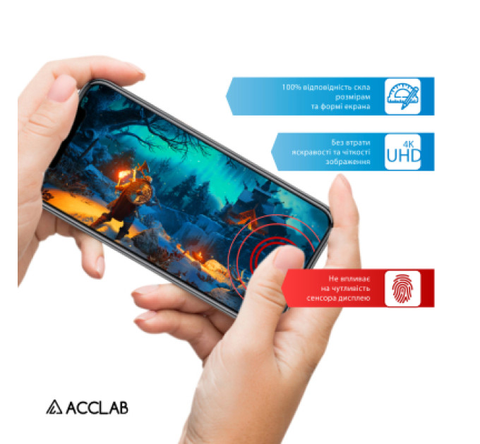 ACCLAB Скло захисне ACCLAB Full Glue Samsung A35 Black (1283126588778)