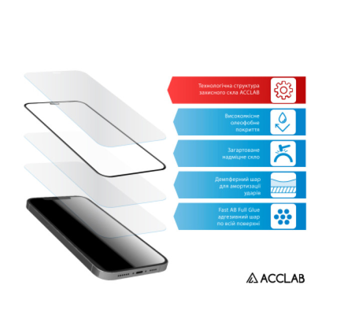 ACCLAB Скло захисне ACCLAB Full Glue Samsung A35 Black (1283126588778)