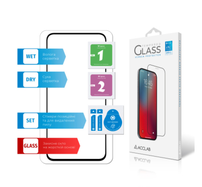 ACCLAB Скло захисне ACCLAB Full Glue Samsung A35 Black (1283126588778)