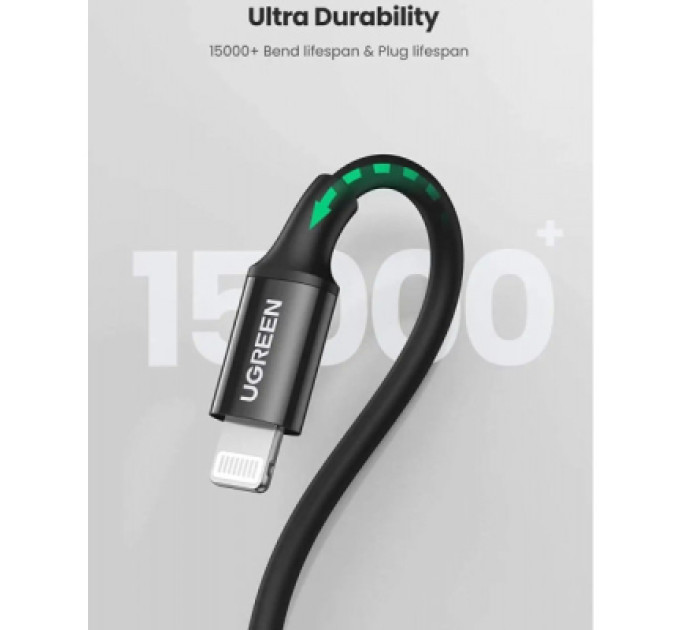 Дата кабель USB-C to Lightning 2.0m 3A US171 black UGREEN (60752)