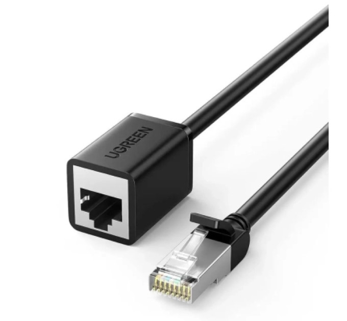 Ugreen Патч-корд 2м, F/UTP Cat 6 Ethernet RJ45 Extension Male/Female Patch Cords NW112 Black UGREEN (11281)